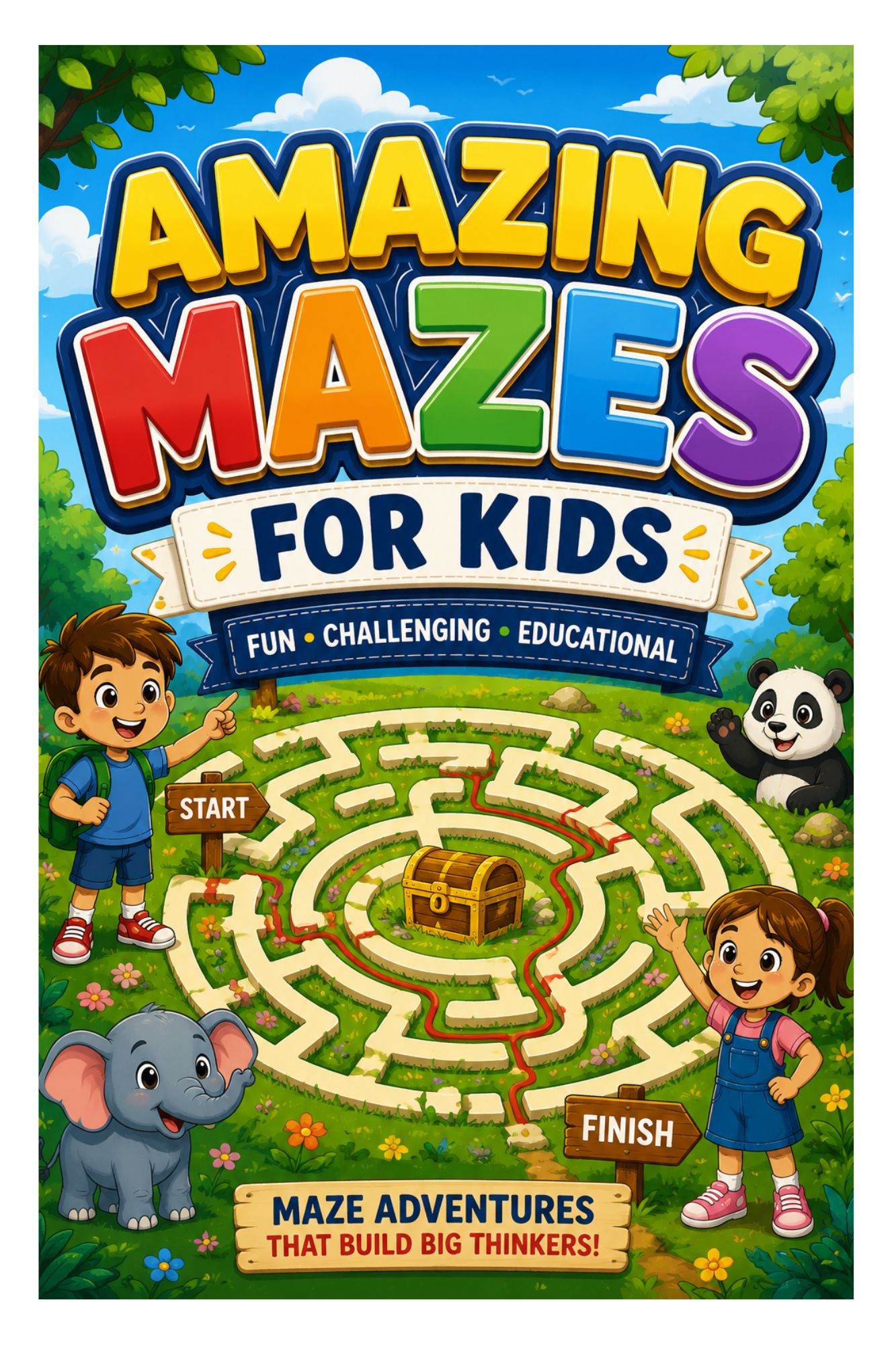 Maze Puzzle Book for Kids: Develop Logic, Focus, and Fine Motor Skills