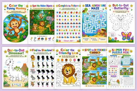 Big Activity Book for Kids | Preschool Worksheet - Image 3