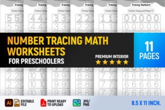 Number Tracing Math Worksheets | Lembaran Kerja Matematik Prasekolah