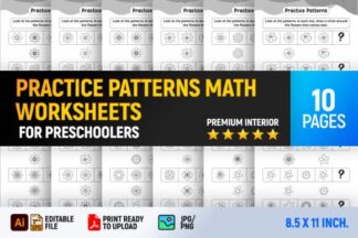 Lembaran Kerja Prasekolah Practice Patterns (Mengenal Corak)
