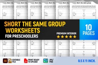 Lembaran Kerja Matematik Prasekolah Sort The Same Group (Isih Kumpulan yang Sama)