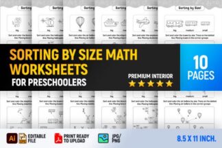 Lembaran Kerja Matematik Prasekolah Mengisih Mengikut Saiz (Sorting by Size)